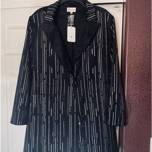 Beautiful Velvet with hand laid rhinestones jacket includes matching belt.